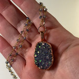 Angel Aura Amethyst Copper Pendant Necklace