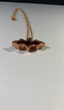 Sunset Aura Quartz Bat Copper Pendant Necklace