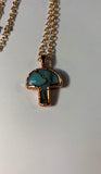 Copper Electroformed Mushroom Pendant Necklace