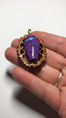 Mohave Turquoise Coffin Walnut Pendant Necklace