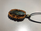 Labradorite Walnut Pendant Necklace