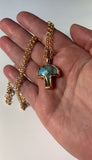 Copper Electroformed Mushroom Pendant Necklace