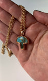 Copper Electroformed Mushroom Pendant Necklace