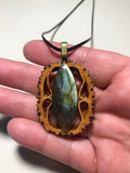Labradorite Walnut Pendant Necklace