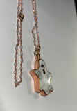 Copper Electroformed Howlite Ghost Pendant Necklace