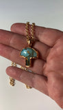 Copper Electroformed Mushroom Pendant Necklace