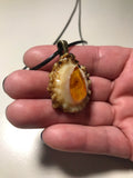 Amber Antler Pendant Necklace