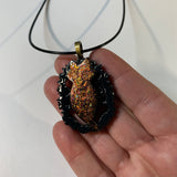 Ghost Kitty Walnut Pendant Necklace