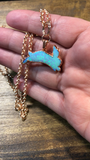 Atlantis Opal Bunny Copper Pendant Necklace