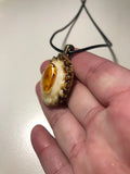 Amber Antler Pendant Necklace