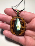 Labradorite Walnut Pendant Necklace