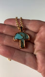 Copper Electroformed Mushroom Pendant Necklace