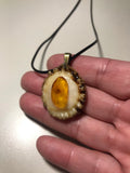 Amber Antler Pendant Necklace