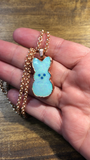 Atlantis Opal Bunny Copper Pendant Necklace