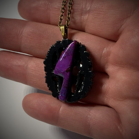 Mohave Turquoise Knife Walnut Pendant Necklace