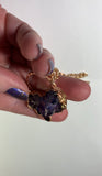Grape/Blueberry Aura Quartz Copper Pendant Necklace