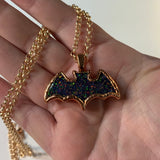 Copper Electroformed Bat Pendant Necklace