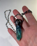 Hybrid Aura Quartz Copper Pendant Necklace