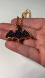Copper Electroformed Bat Pendant Necklace