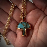Copper Electroformed Mushroom Pendant Necklace