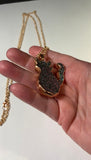 Pink Aura Kitty Copper Pendant Necklace