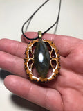 Labradorite Walnut Pendant Necklace