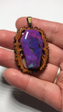 Mohave Turquoise Coffin Walnut Pendant Necklace