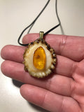 Amber Antler Pendant Necklace