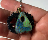Monarch Opal Planchette Walnut Pendant Necklace
