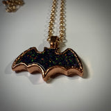 Copper Electroformed Bat Pendant Necklace