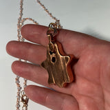 Copper Electroformed Howlite Ghost Pendant Necklace