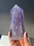 Huge Polished Amethyst Point with Raw Corner