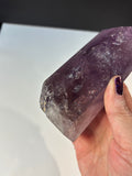 Huge Polished Amethyst Point with Raw Corner