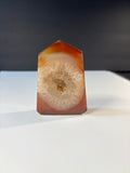 Polished Carnelian Agate Standing Point with Druzy #3