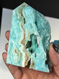 Caribbean Calcite Partially-Polished Freeform