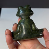 Large Green Jade Yoga Frog