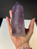 Huge Polished Amethyst Point with Raw Corner