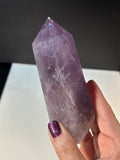 Huge Polished Amethyst Point with Raw Corner