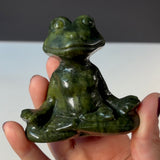 Large Green Jade Yoga Frog