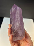 Huge Polished Amethyst Point with Raw Corner