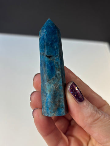 Blue Apatite Polished Standing Point