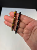 Faceted Tigers Eye OR Tourmaline Stretch Bracelet