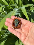 Velvet Obsidian Coffin Walnut Pendant Necklace