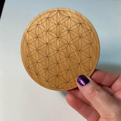 4-inch wooden Flower of Life grid