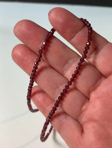 Faceted Garnet Beaded Necklace