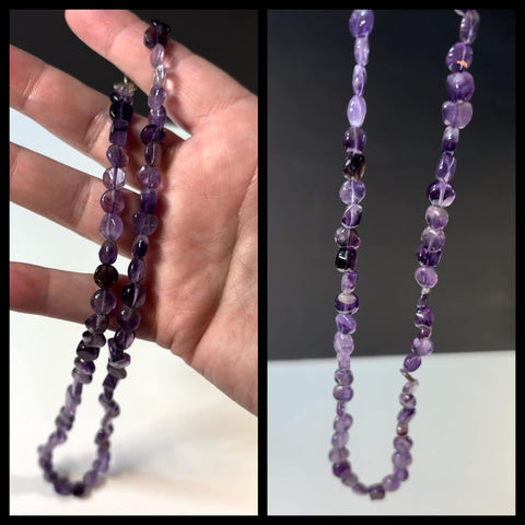 Amethyst “Coin” Beaded Necklace