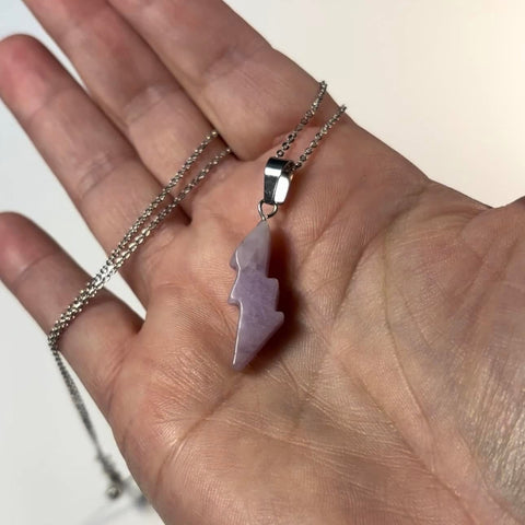 Lepidolite Bolt Pendant Necklace