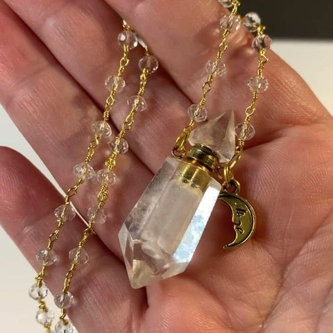 Quartz Potion Bottle Pendant Necklace