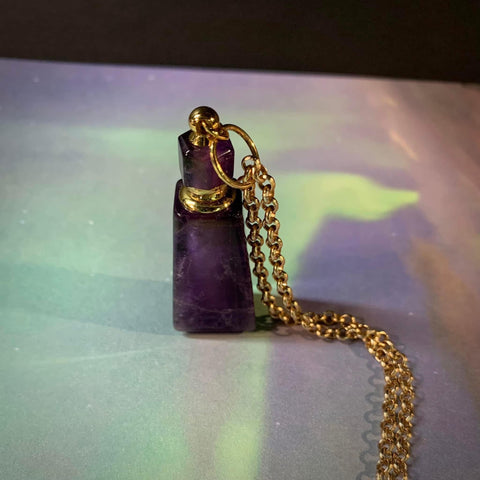 Amethyst Potion Bottle Pendant Necklace