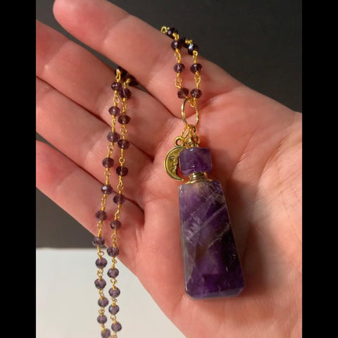 Amethyst Potion Bottle Pendant Necklace